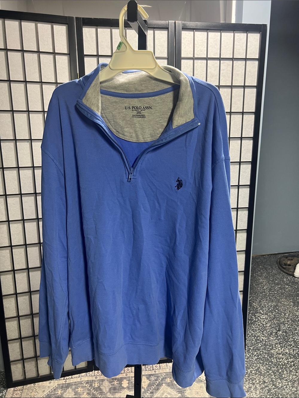 U.S. Polo Assn. Royal Blue Half-Zip Pullover with Grey Trim